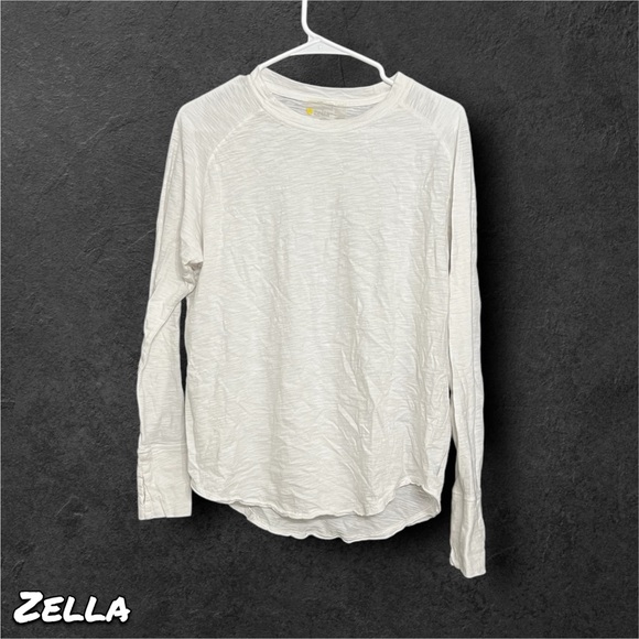 Zella Relaxed Washed 2.0 Long Sleeve Slub Tee - White - Picture 5 of 6